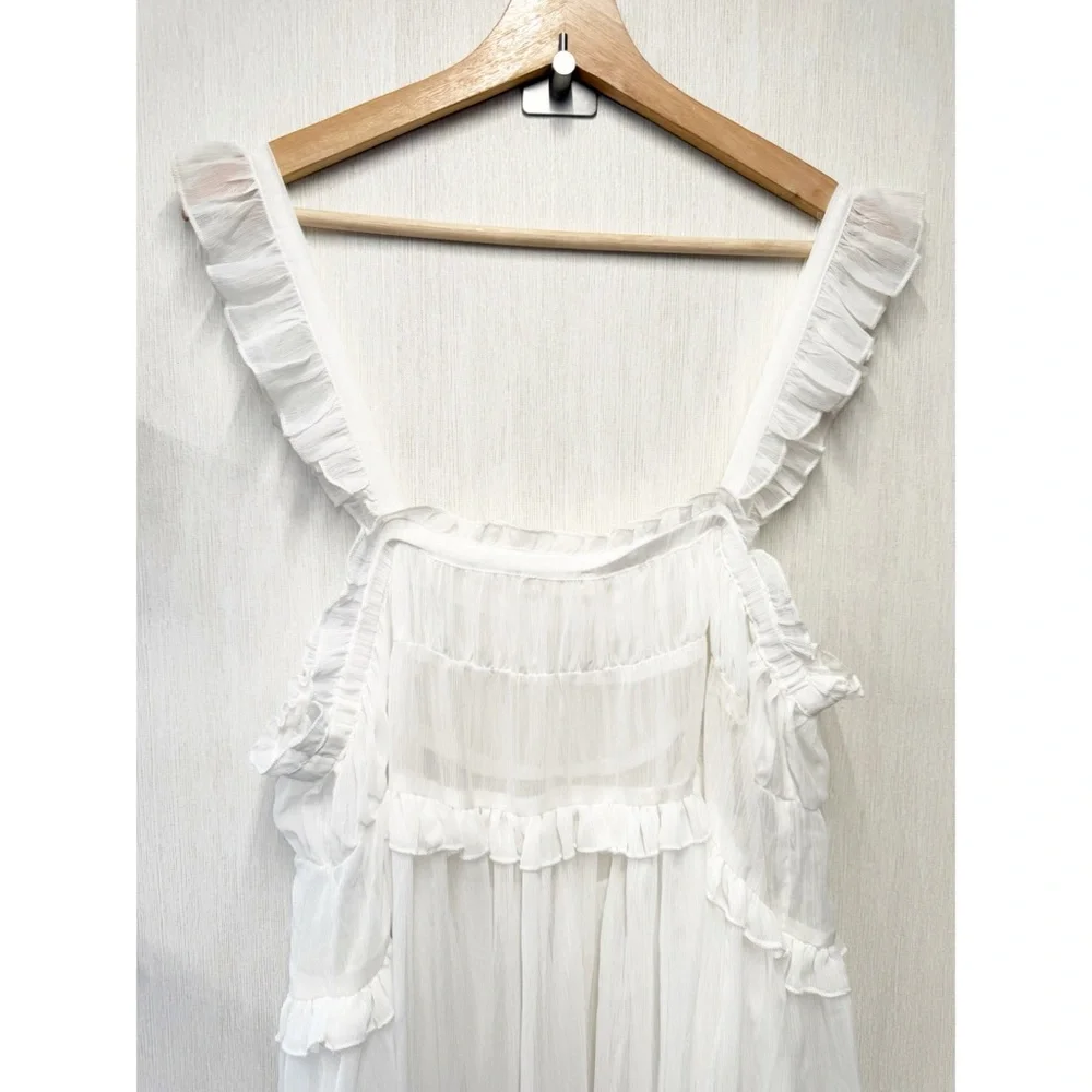 NWOT Free People Intimately Moon Phase Midi Slip Dress in White, Size Large - Picture 8 of 12